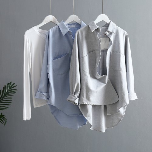 Image of 2026 Spring-Korean Inspired Long Sleeve Vintage Blouse for Women – Elegant Summer Top with Classic Design