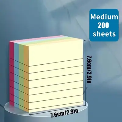 Image de Notes Autocollantes Colorées - 200 Feuilles Lignées