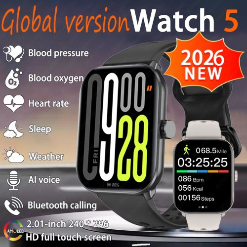 Image of Smart Watch with AMOLED Display, Heart Rate Monitor, GPS Tracking, Waterproof Design, Bluetooth Calling for Men and Women – Compatible with Android and iOS Devices
