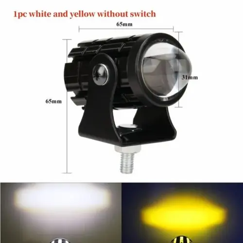 Image de Feu LED Double Couleur Moto - Phare Universel Antibrouillard