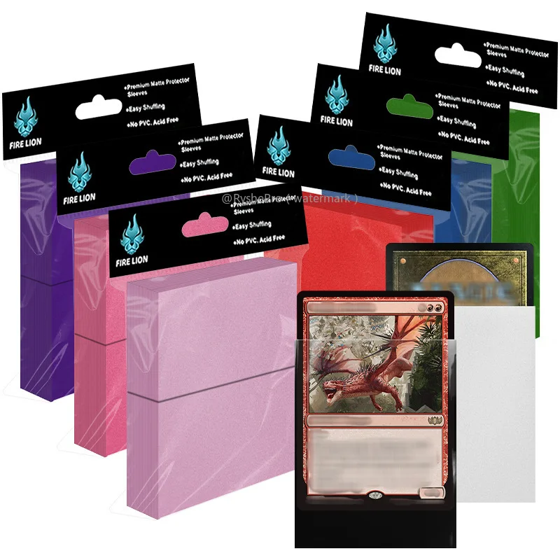 Afbeelding van 100 stuks premium matte kaarthoezen voor MTG, Pokémon, ruilkaarten en sport - standaardformaat beschermhoesjes voor bordspellen en verzamelaars