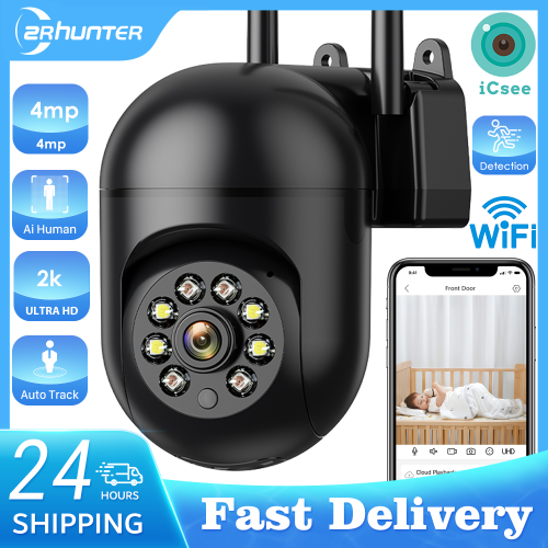 Imagen de Cámara IP PTZ de Seguridad Exterior 4MP con Visión Nocturna a Color, Detección Automática y Aplicación ICSEE para Vigilancia en Tiempo Real