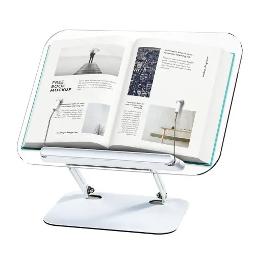 Image de Support Livre Réglable en Acrylique - Repose-Livre Pliable