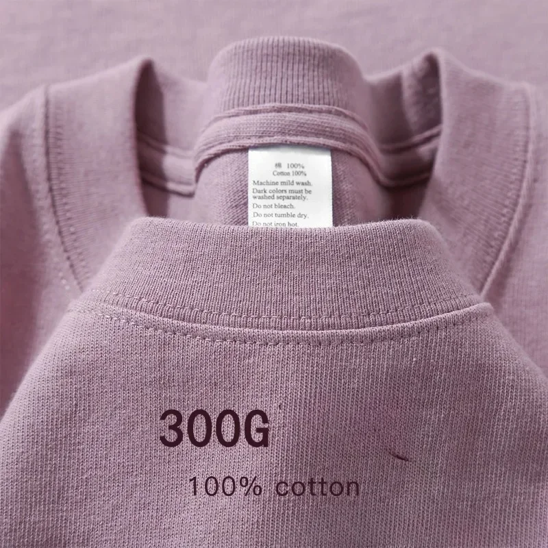 Afbeelding van Zomerse Heren T-Shirt van Zwaar 300 Gram Amerikaans Puur Katoen – Oversized Casual Basistop met Korte Mouwen