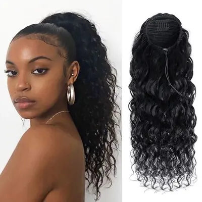 Image de Extensions cheveux brésiliens Remy deep wave avec clip - 100g naturel