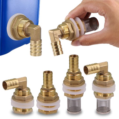 Imagen de Adaptador de tanque de agua de junta Pagoda de latón, pantalla de filtro de acero inoxidable para riego de jardín, Acuario y pecera, 1/2 ", 6-19mm, 3/4"
