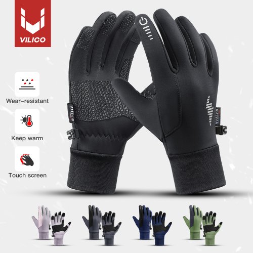 Image of Premium Velvet Winter Gloves for Men and Women – Touchscreen Compatible, Warm & Windproof Outdoor Gloves for Skiing, Cycling, and Riding