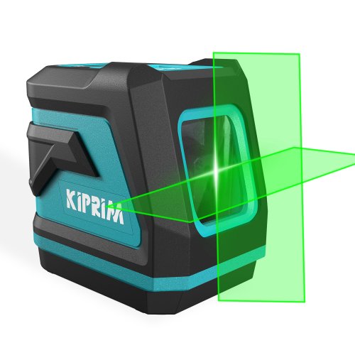 Immagine di Livello Laser Professionale Kiprim con 2 o 5 Linee, Rotazione 360°, Luce Verde a Croce, Livellamento Automatico per Costruzioni e Ristrutturazioni