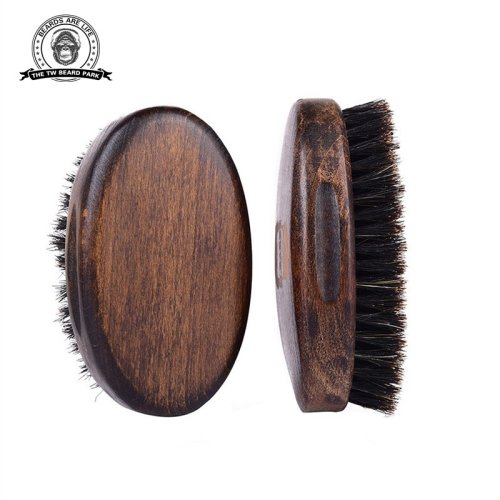 Imagen de Cepillo de Barba Natural de Cerdas de Jabalí con Mango de Madera - Pequeño y Portátil para Hombres
