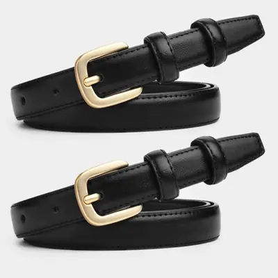 Image de Ceinture Noire Rétro Femme - Style Décontracté & Chic