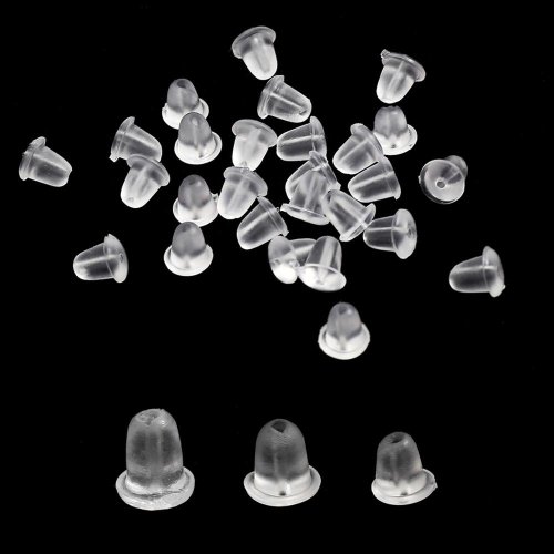 Image de Boucles d'oreilles rondes en silicone - 200 pièces