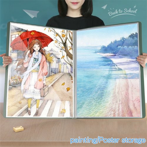 Immagine di Portafoglio Kobest A2 in PVC Trasparente con Multi Tasche – Grande Cartella per Disegni Tecnici, Progetti di Ingegneria e Archiviazione di Poster