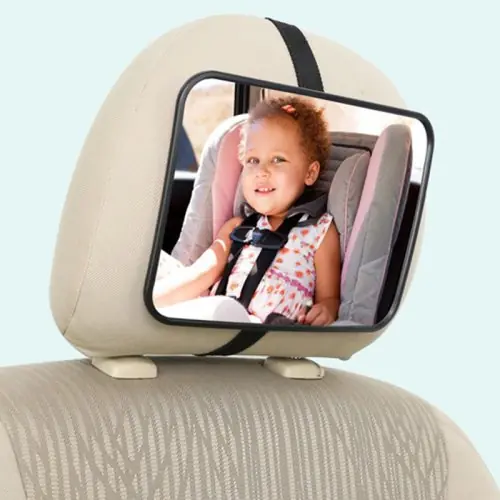 Image de Miroir de Siège Arrière pour Bébé - Sécurité & Visibilité en Conduite