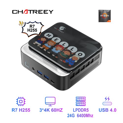 Immagine di Mini PC Gaming Potente con Processore AMD Ryzen 7 8845H, GPU Radeon 680M, WiFi 6 e Bluetooth 5.2 per Performance Eccezionali