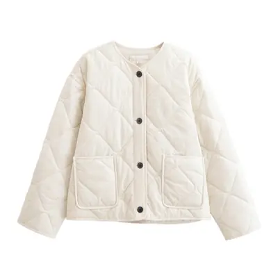 Image de Veste Automne-Hiver Femme - Col Rond & Boutonnage Élégant