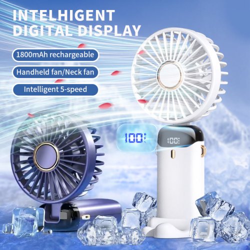 Image de Ventilateur Portable avec Support Téléphone & Affichage