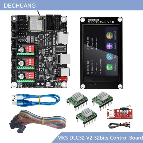 Afbeelding van MKS DLC32 v2 GRBL Offline Wifi Controller TS35-R LCD Display 32 bits CNC3018 MAX PRO Upgrade kits voor CNC Laser Graveermachine