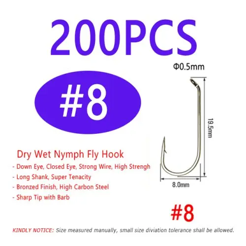 200PCS talla 8