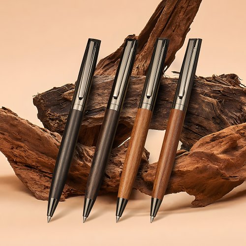 Imagen de Bolígrafo de Metal con Barril de Madera de Alta Calidad, Escritura Suave y Diseño Elegante, Tinta Negra, Ideal para Oficina y Regalo, Incluye Estuche