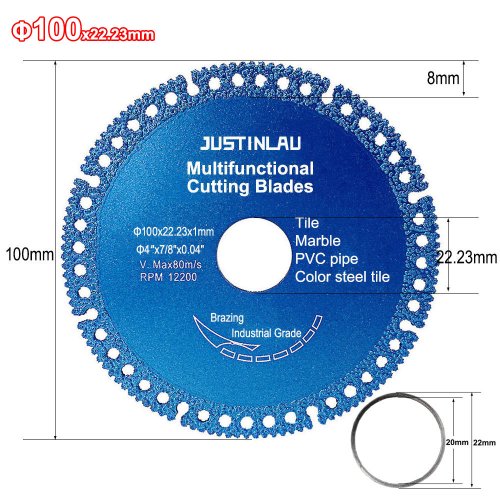 Immagine di Lama per sega da taglio multifunzionale composita Lama per sega ultrasottile da 110/125 mm Disco da ...