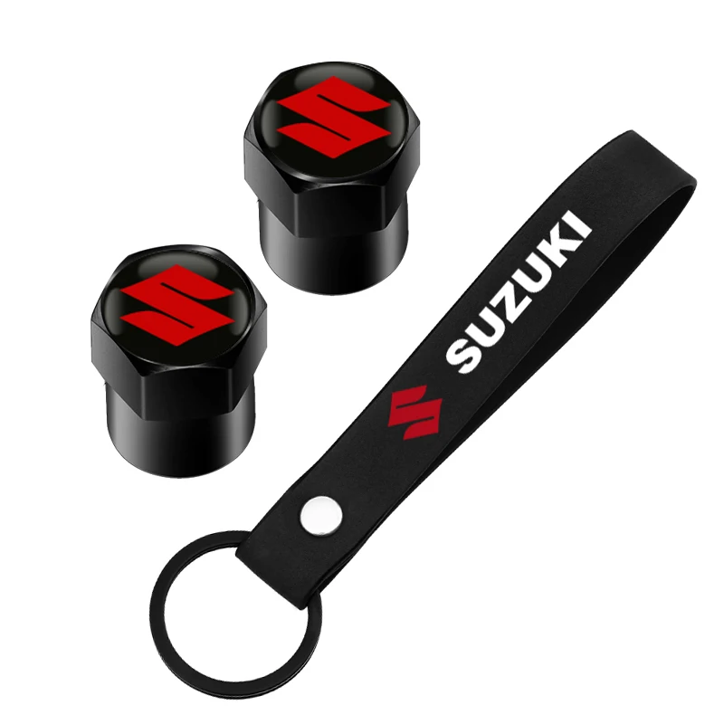 Immagine di Portachiavi Moto con Tappi Valvola Pneumatici e Copri Stelo per Suzuki V-Strom DL250, DL650, DL1000 – Accessori Protettivi e Decorativi