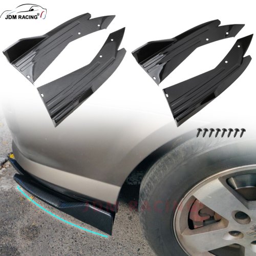 Immagine di Coppia Universale Paraurti Posteriore in Fibra di Carbonio con Spoiler, Labbro, Diffusore e Gonna Laterale per Auto - Protezione Anti-Crash e Styling Sportivo