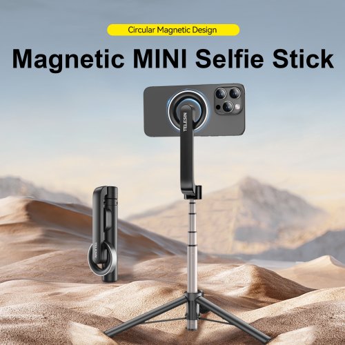 Zdjęcie Teleskopowy statyw selfie z magnetycznym uchwytem i pilotem Bluetooth do smartfonów iPhone, Huawei, Xiaomi, Samsung – idealny dla zdjęć i filmów