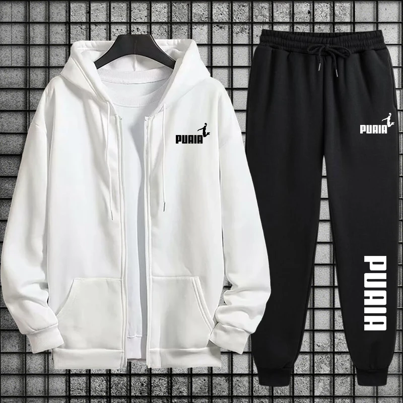 Afbeelding van Stijlvolle Dames Trainingspak met Capuchon en Trendy Afdruk – 2-delige Set voor Comfortabele Dagelijkse Kleding Herfst Winter