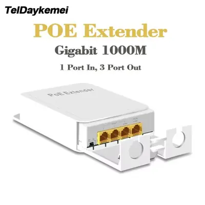 Image de Répéteur PoE Étanche 4 Ports 100/1000 Mbps pour Caméras IP Extérieures