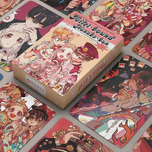 Zdjęcie 55 SZTUK Kart Lomo Laserowych Anime Toilet-bound Hanako-kun - Japońskie Holograficzne Karty Zdjęciowe z Postaciami z Manga