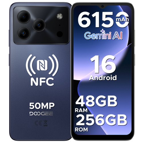 Image of DOOGEE Note56 Plus Smartphone Android 16 48GB+256GB 6150mAh Large Battery 6.56'' 90Hz Display UNISOC T7225 50MP Camera NFC