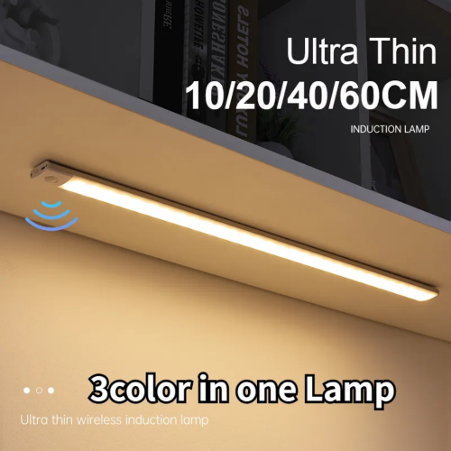 Luz nocturna con Sensor de movimiento, lámpara inalámbrica recargable por USB para debajo del gabinete, luces Led para cocina, armario, dormitorio, iluminación de armario
