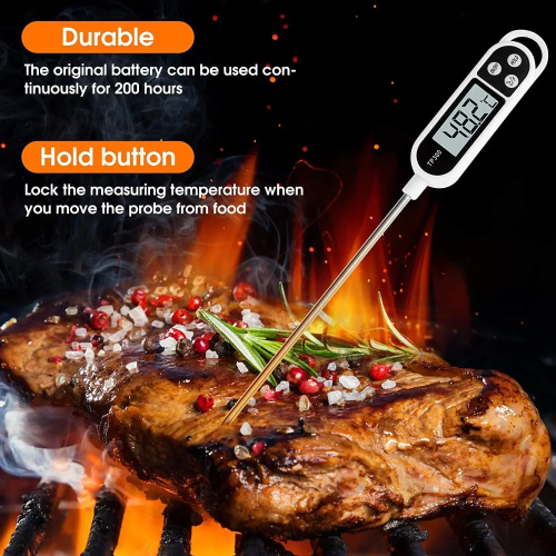 Immagine di Termometro Digitale da Cucina con Display LCD TP300 – Termometro Elettronico per Alimenti e Carne, Strumento di Misurazione della Temperatura Preciso e Rapido