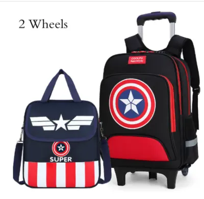 Image de Sac à Dos à Roulettes pour Écoliers - Ensemble Complet