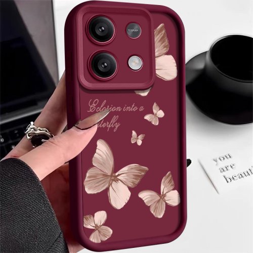 Image de Coque Papillon Dorée Anti-Choc pour Xiaomi Redmi & Poco