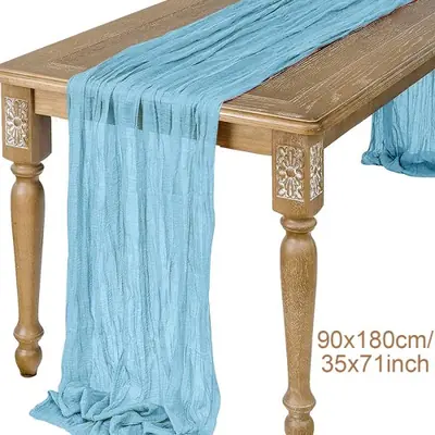 Image de Chemin de Table Vintage en Gaze Transparente