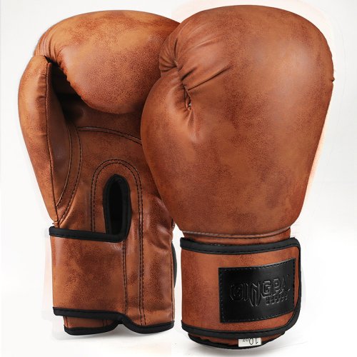Bild von Retro Farbe Erwachsene Kinder Frauen/Männer Boxhandschuhe Pu Leder MMA Muay Thai Boxe De Luva Handschuhe Sanda GYM Ausrüstung 6 8 10 12 UNZEN Boks