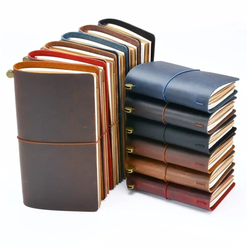 Handcrafted Genuine Leather Notebook Cover – Vintage Cowhide Journal, Travel Diary, Sketchbook & Planner for Men and Women