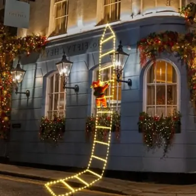 Image de Père Noël LED Escalade - Décoration de Noël Lumineuse