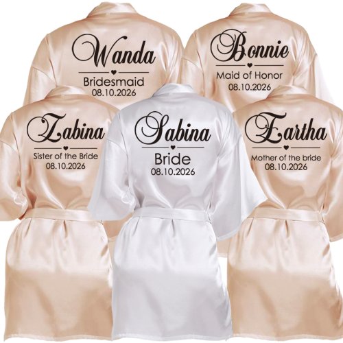 Imagen de Albornoz de Novia Personalizado con Nombre y Fecha