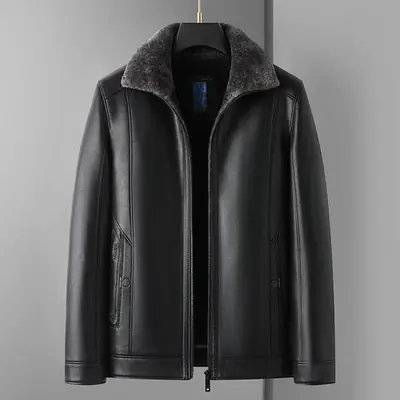 Image de Veste Homme Cuir Synthétique Hiver Chaude & Mode