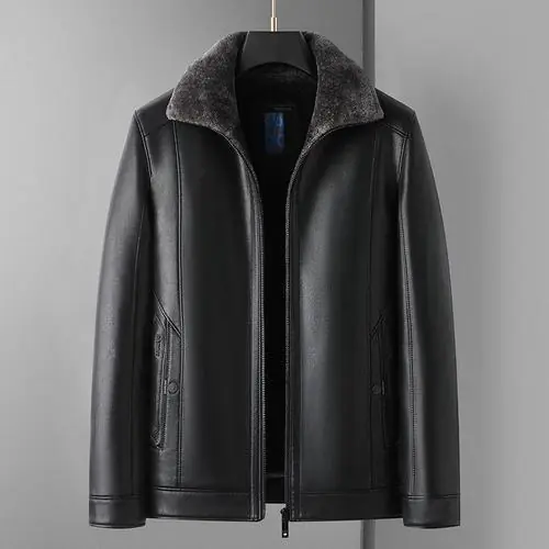 Image de Veste Homme Cuir Synthétique Hiver Chaude & Mode