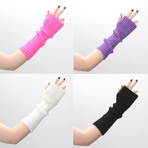 Imagen de Guantes de Punto Y2K para Mujer - Calentadores de Brazo Moda Invernal