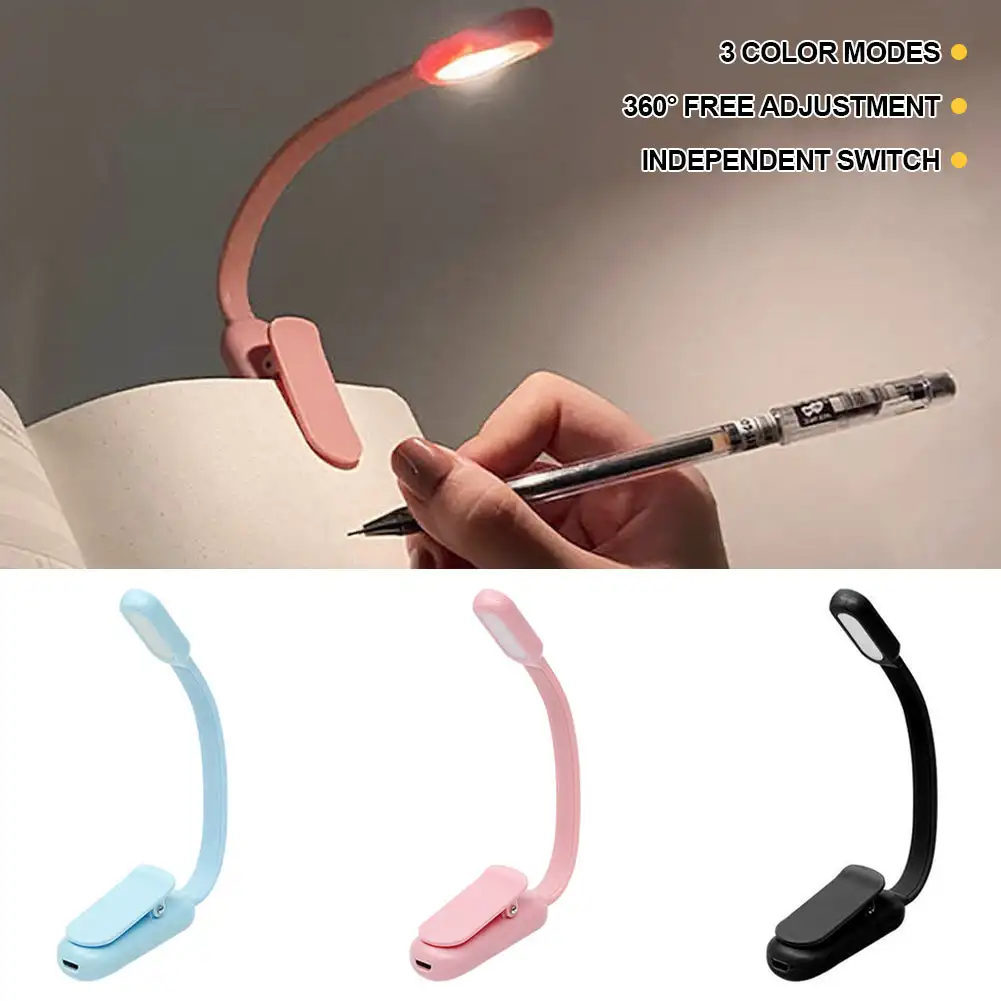 Image de Lampe de Lecture LED Mini Rechargeable - 3 Couleurs & Lumière Réglable