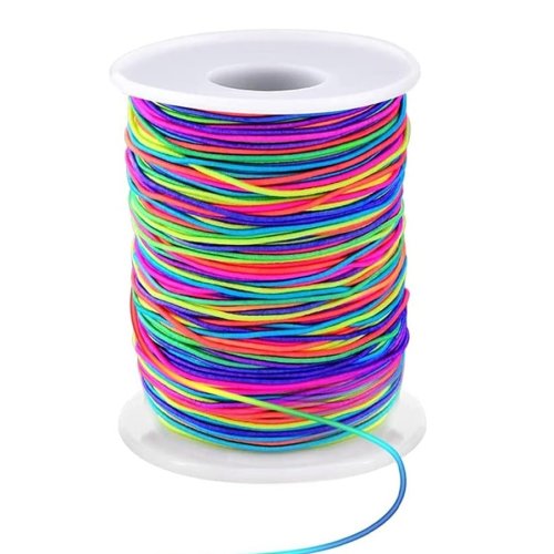 Image of 1mm Stretchy Rainbow Elastic Cord for Jewelry Making – Durable, Flexible Beading String for Bracelets, Necklaces & Crafts