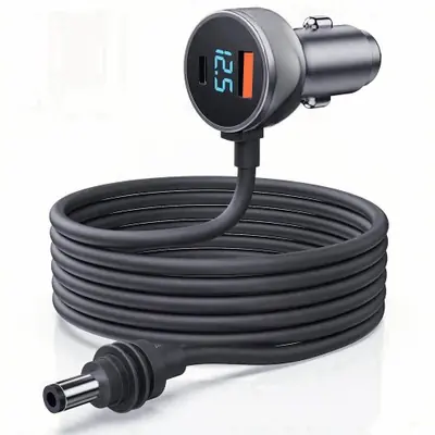 Image de Chargeur Voiture Double USB avec Voltmètre - 12V/24V