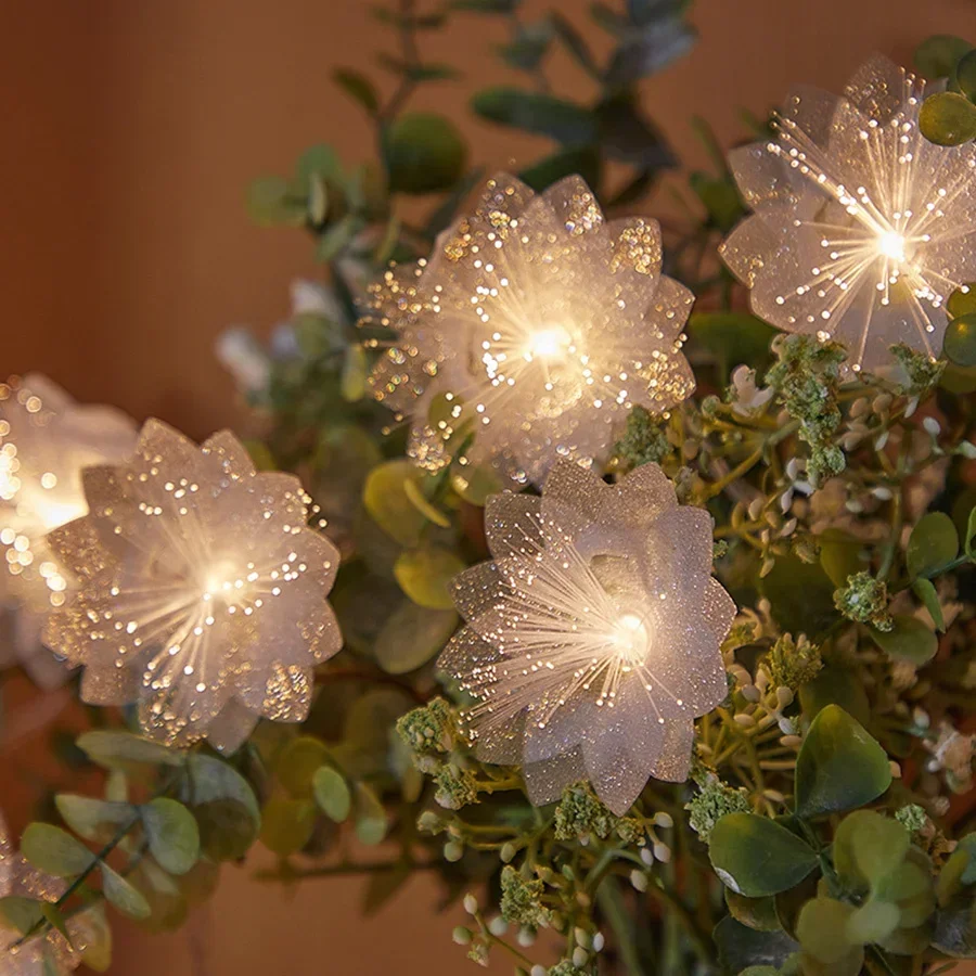Immagine di 2/3M LED Fibra Ottica Fata Luce A Batteria Ghirlanda Decorazione Di Natale Festa di Capodanno Decor Fiori Artificiali Fe