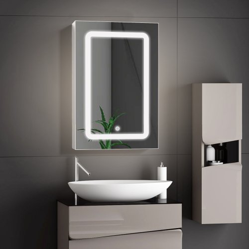 Image de Armoire Miroir LED Salle de Bain - Antibuee & Éclairage Intégré