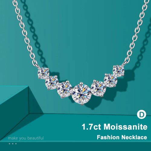 Immagine di Collana Moissanite Donna - Eleganza da Sposa in Oro Bianco