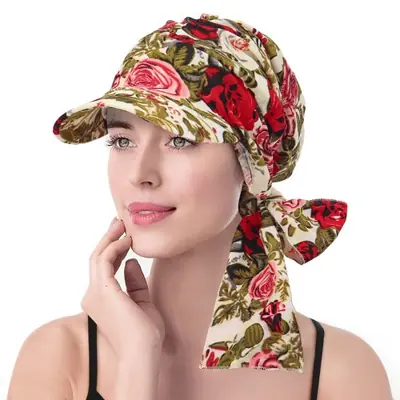 Image de Turban Vintage Élégant pour Femmes - Hijab Imprimé & Bandeau Mode Musulmane
